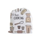 I Love Cooking Baking Utensils Knife Drawstring Pouch (Large)