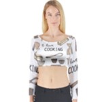I Love Cooking Baking Utensils Knife Long Sleeve Crop Top