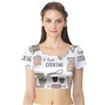 I Love Cooking Baking Utensils Knife Short Sleeve Crop Top