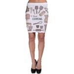 I Love Cooking Baking Utensils Knife Bodycon Skirt