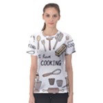 I Love Cooking Baking Utensils Knife Women s Sport Mesh T-Shirt