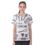 I Love Cooking Baking Utensils Knife Women s Cotton T-Shirt