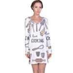 I Love Cooking Baking Utensils Knife Long Sleeve Nightdress