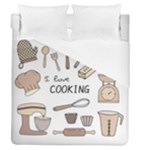 I Love Cooking Baking Utensils Knife Duvet Cover (Queen Size)