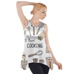 I Love Cooking Baking Utensils Knife Side Drop Tank Tunic