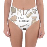 I Love Cooking Baking Utensils Knife Reversible High-Waist Bikini Bottoms