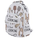 I Love Cooking Baking Utensils Knife Rounded Multi Pocket Backpack
