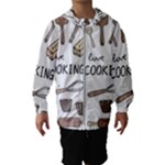 I Love Cooking Baking Utensils Knife Kids  Hooded Windbreaker