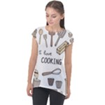 I Love Cooking Baking Utensils Knife Cap Sleeve High Low Top