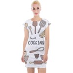 I Love Cooking Baking Utensils Knife Cap Sleeve Bodycon Dress