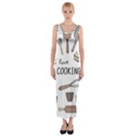 I Love Cooking Baking Utensils Knife Fitted Maxi Dress