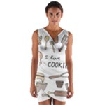 I Love Cooking Baking Utensils Knife Wrap Front Bodycon Dress