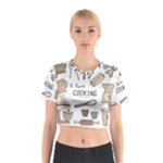 I Love Cooking Baking Utensils Knife Cotton Crop Top