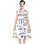 I Love Cooking Baking Utensils Knife V-Neck Midi Sleeveless Dress 