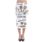 I Love Cooking Baking Utensils Knife Midi Pencil Skirt