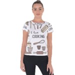 I Love Cooking Baking Utensils Knife Short Sleeve Sports Top 