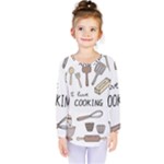 I Love Cooking Baking Utensils Knife Kids  Long Sleeve T-Shirt