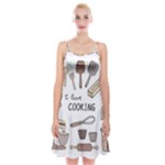 I Love Cooking Baking Utensils Knife Spaghetti Strap Velvet Dress