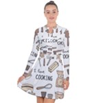 I Love Cooking Baking Utensils Knife Long Sleeve Panel Dress