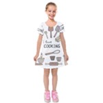 I Love Cooking Baking Utensils Knife Kids  Short Sleeve Velvet Dress