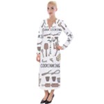 I Love Cooking Baking Utensils Knife Velvet Maxi Wrap Dress