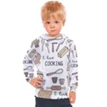 I Love Cooking Baking Utensils Knife Kids  Hooded Pullover