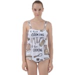 I Love Cooking Baking Utensils Knife Twist Front Tankini Set