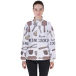I Love Cooking Baking Utensils Knife Women s High Neck Windbreaker