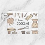 I Love Cooking Baking Utensils Knife Canvas Cosmetic Bag (Medium)