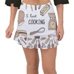 I Love Cooking Baking Utensils Knife Fishtail Mini Chiffon Skirt