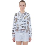 I Love Cooking Baking Utensils Knife Women s Tie Up Sweat