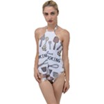I Love Cooking Baking Utensils Knife Go with the Flow One Piece Swimsuit