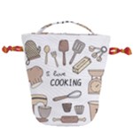 I Love Cooking Baking Utensils Knife Drawstring Bucket Bag