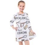 I Love Cooking Baking Utensils Knife Kids  Quarter Sleeve Shirt Dress