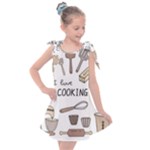 I Love Cooking Baking Utensils Knife Kids  Tie Up Tunic Dress