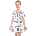 I Love Cooking Baking Utensils Knife Kids  Smock Dress
