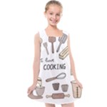 I Love Cooking Baking Utensils Knife Kids  Cross Back Dress