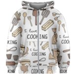 I Love Cooking Baking Utensils Knife Kids  Zipper Hoodie Without Drawstring