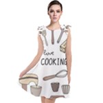 I Love Cooking Baking Utensils Knife Tie Up Tunic Dress
