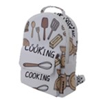 I Love Cooking Baking Utensils Knife Flap Pocket Backpack (Large)