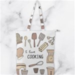 I Love Cooking Baking Utensils Knife Double Zip Up Tote Bag