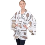 I Love Cooking Baking Utensils Knife Long Sleeve Velvet Kimono 