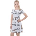 I Love Cooking Baking Utensils Knife Cap Sleeve Velour Dress 