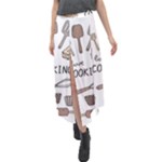 I Love Cooking Baking Utensils Knife Velour Split Maxi Skirt