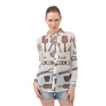 I Love Cooking Baking Utensils Knife Long Sleeve Chiffon Shirt