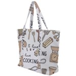 I Love Cooking Baking Utensils Knife Zip Up Canvas Bag