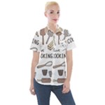 I Love Cooking Baking Utensils Knife Women s Short Sleeve Pocket Shirt