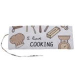 I Love Cooking Baking Utensils Knife Roll Up Canvas Pencil Holder (S)