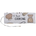 I Love Cooking Baking Utensils Knife Roll Up Canvas Pencil Holder (M)