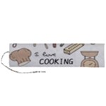 I Love Cooking Baking Utensils Knife Roll Up Canvas Pencil Holder (L)